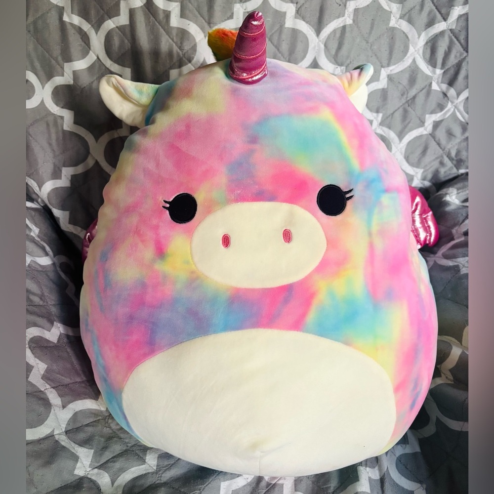 LARGE 16” Squishmallow Jaime The Pegasus Rainbow Unicorn plush pillow toy